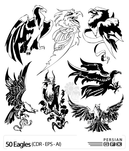 بیش از 50 نمونه از تصاویر وکتور از عقاب - Eagles Vector
