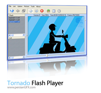 پخش فایل های فلش توسط Tornado Flash Player 1.7