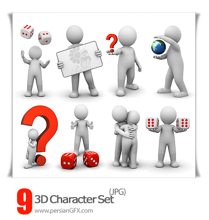 مجموعه کاراکتر های سه بعدی - 3D Character Set