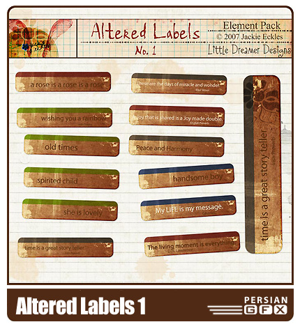 مجموعه تصاویر کلیپ آرت اتیکت شماره یک - Altered Labels 01