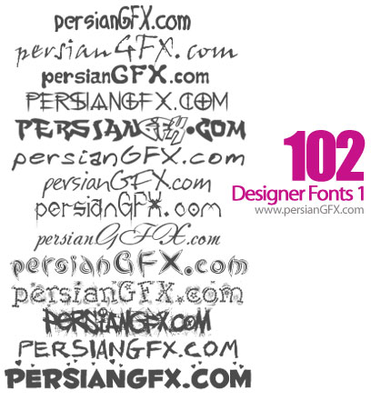 صد و دو فونت انگلیسی جذاب و زیبا - Designer Fonts 01