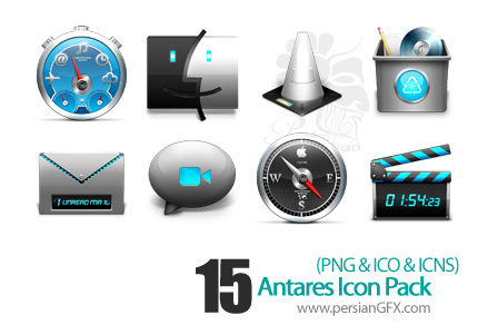 مجموعه آیکون شامل قطب نما - Antares Icon Pack