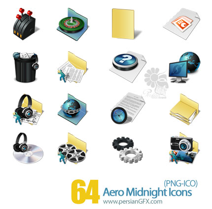 آیکون کامپیوتر - Aero Midnight Icons    
