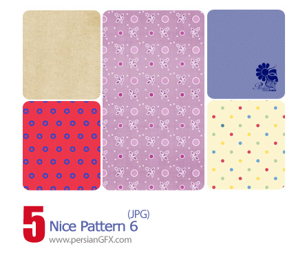 پترن های تزیینی، نقوش پارچه، نقوش گلدار  شماره شش- 06 Nice Pattern  