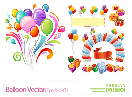 تصاویر وکتور بادکنک، بالون، تزیینی - Balloon Vector