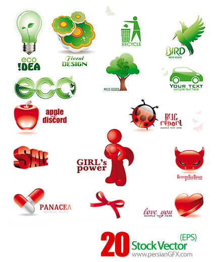 دانلود آیکون های وکتور محیط زیست، مدرن - Stock Vector   