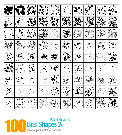 دانلود اشکال متنوع جذاب و جدید شماره سه 100 - Bits Shapes 03