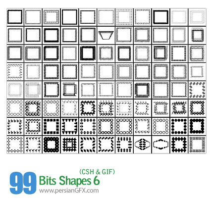 دانلود اشکال متنوع جذاب و جدید شماره شش 100 - Bits Shapes 06