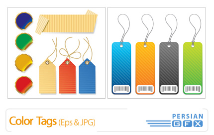 دانلود وکتور برچسب های رنگی - Color Tags   