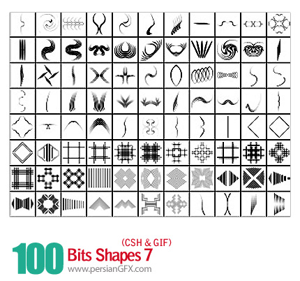 دانلود اشکال متنوع جذاب و جدید شماره هفت 100 - Bits Shapes 07