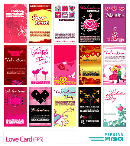 دانلود مجموعه کارت ویزیت رمانتیک - Love Card