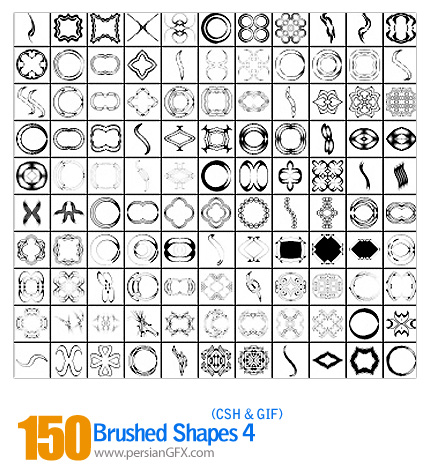 دانلود اشکال تزیینی و زیبا شماره چهار 150 - Brushed Shapes 04
