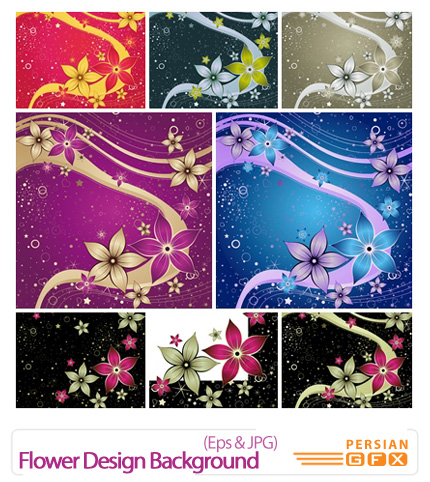 دانلود وکتور بک گراند گل دار - Flower Design Background