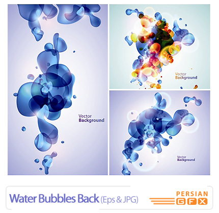 دانلود وکتور بک گراند حباب آب - Water Bubbles Back