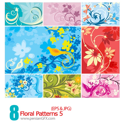 دانلود پترن های گل دار - Floral Patterns 05   