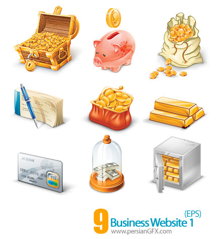 دانلود آیکون های تجاری  وب سایت - Business Website 01    