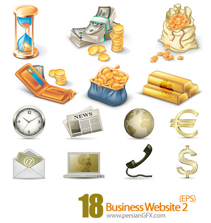 دانلود آیکون های تجاری  وب سایت - Business Website 02    