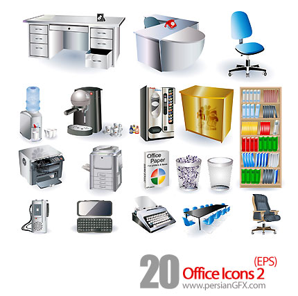 دانلود آیکون های وکتور اداری - Office Icons 02 
