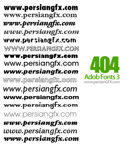 دانلود چهارصد و چهار فونت انگلیسی متنوع - Adob Fonts 03