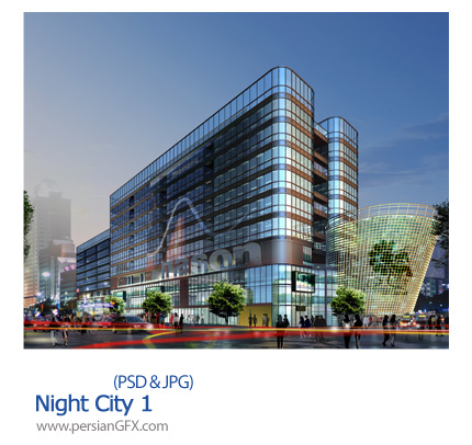 دانلود تصویر لایه شهر در شب - Night City 01     