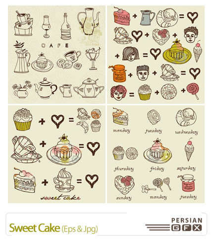دانلود وکتور کیک - Sweet Cake