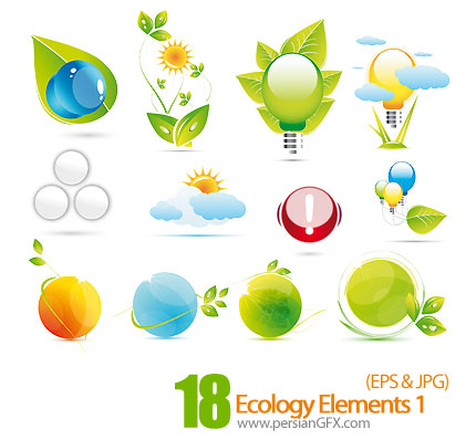 دانلود آیکون های جذاب و زیبای محیط زیست - Ecology Elements 01    