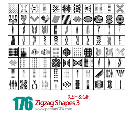 دانلود اشکال شکسته و منحنی شماره سه 176 - Zigzag Shapes 03