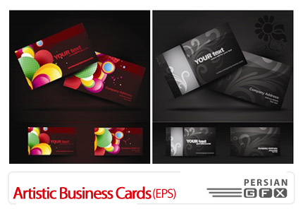 دانلود وکتور کارت ویزیت تجاری خلاقانه - Artistic Business Cards