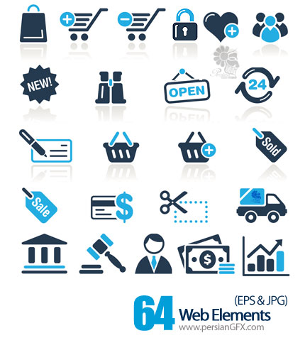 دانلود آیکون های وب، عناصر وب - Web Elements    