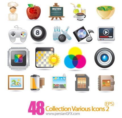 دانلود آیکون های متنوع - Collection Various Icons 02    