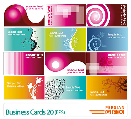 دانلود مجموعه کارت ویزیت تجاری رنگی شماره بیست - Business Cards 20