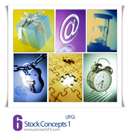 دانلود تصاویر ساعت شنی و قفل - Stock Concepts 01