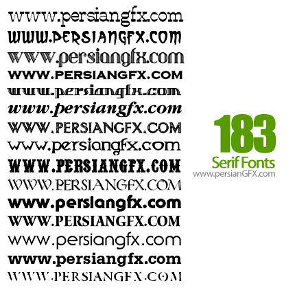 دانلود صد و هشتاد و سه فونت انگلیسی زاویه دار - Serif Fonts