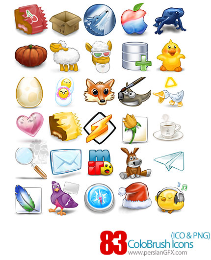 دانلود آیکون های متنوع - ColoBrush Icons