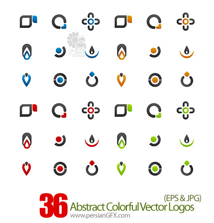 دانلود آیکون های وکتور آرم رنگارنگ - Abstract Colorful Vector Logos
