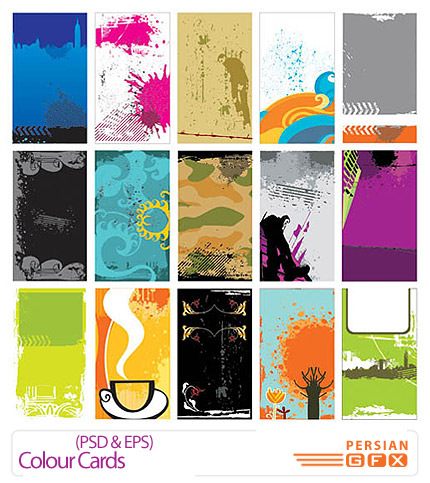 دانلود نمونه کارت ویزیت های رنگی - Colour Cards
