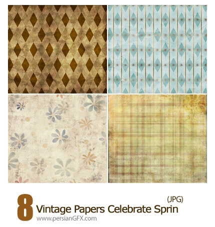دانلود بافت کاغذ گلدار قدیمی - Vintage Papers Celebrate Sprin  