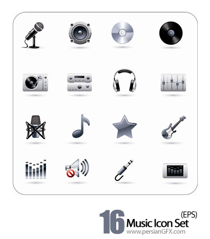دانلود آیکون های موسیقی - Music Icon Set