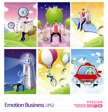 دانلود تصاویر وکتور فعالیت های کاری - Emotion Business
