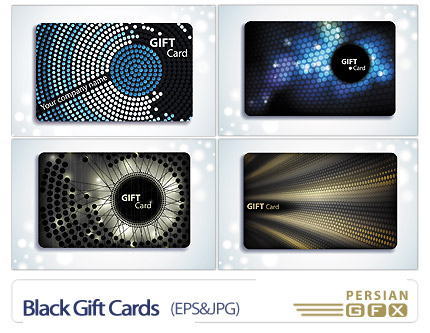 دانلود کارت ویزیت های هدیه سیاه رنگ - Black Gift Cards