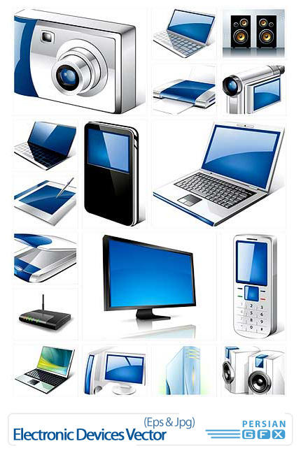 دانلود تصاویر وکتورهای دستگاه های الکترونیکی - Electronic Devices Vector