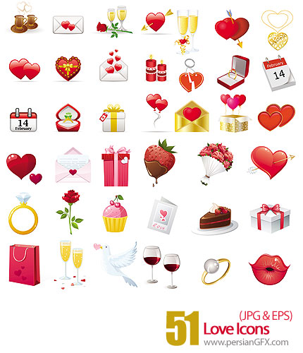دانلود آیکون های عشق و دوستی - Love Icons