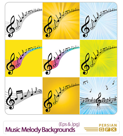 دانلود تصاویر وکتور ملودی - Music Melody Backgrounds