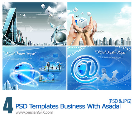 تصاویر لایه باز پس زمینه های کسب و کار - PSD.Templates Business With Asadal