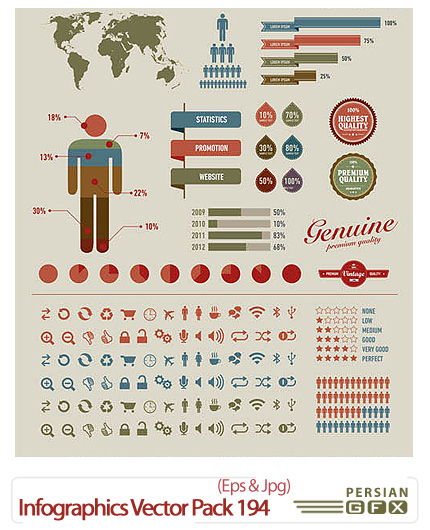دانلود تصاویر وکتور اطلاعات گرافیکی - Infographics Vector Pack 194