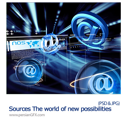 دانلود تصاویر لایه باز امکانات جدید جهانی - Sources The world of new possibilities