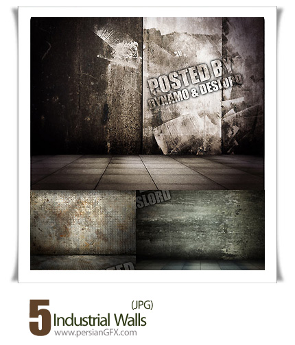 دانلود تصاویر با کیفیت دیوارهای صنعتی گرافیک ریور - GraphicRiver Industrial Walls