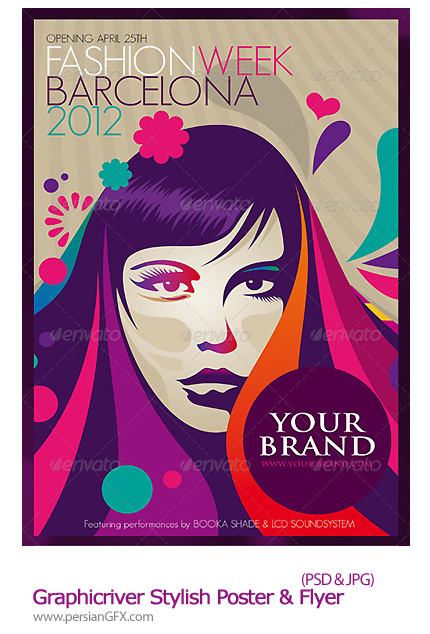 دانلود تصاویر لایه باز طرح های آماده پوستر و بروشور فشن گرافیک ریور - Graphicriver Stylish Poster & Flyer  