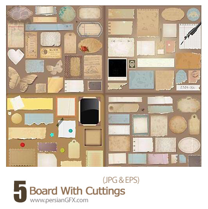 دانلود وکتور فریم های کاغذی متنوع - Board With Cuttings