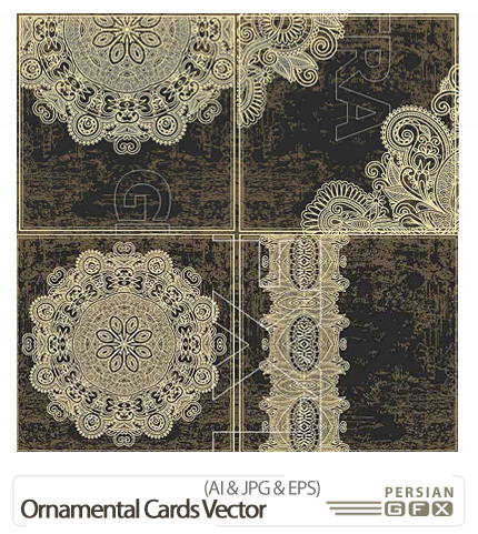 دانلود تصاویر وکتور تزئینی - Ornamental Cards Vector